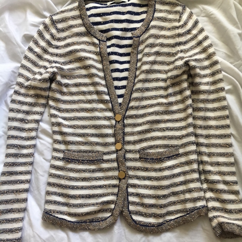 Cardigan Banana Republic navy and cream